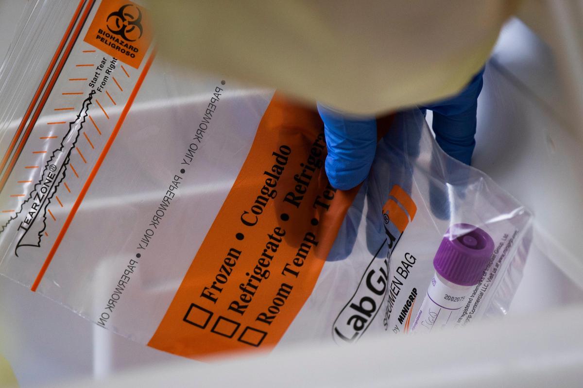 People get tested for the coronavirus at the Kershaw Mental Health Clinic in Camden, South Carolina on Monday, March 23, 2020. The tests are processed by LabCorp and information is given to DHEC.