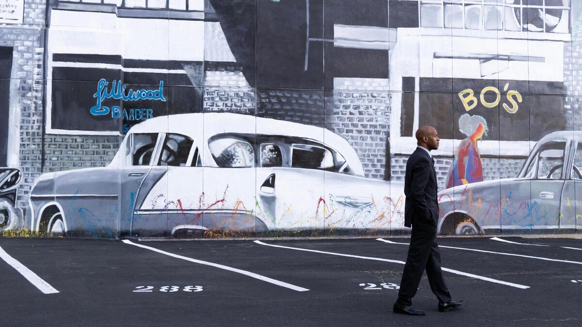 University of South Carolina professor Dr. Bobby Donaldson, shows public history projects he has been involved in in Downtown Columbia, South Carolina on Thursday, March 9, 2023.