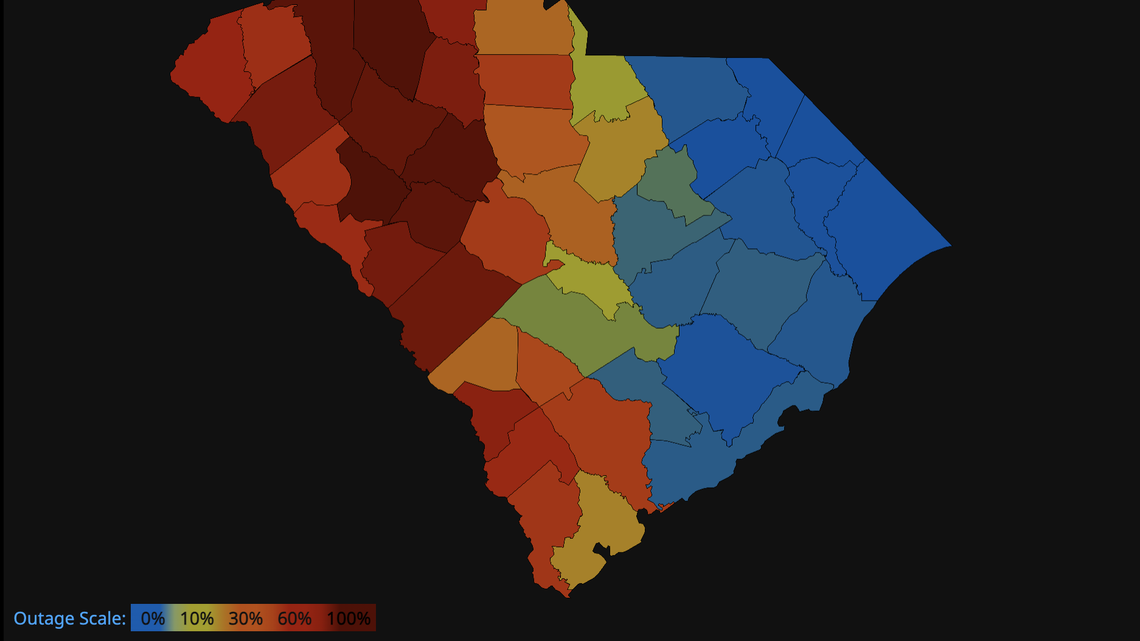 More than 1 million South Carolinians were without power as of Saturday morning.