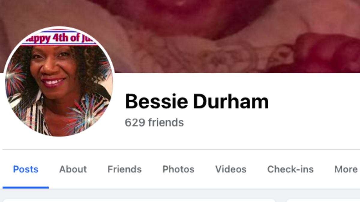 A screen shot of Bessie Durham’s Facebook page.