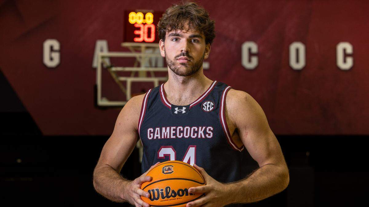 South Carolina forward Nordin Kapic (24) is seen at the Carolina Coliseum in Columbia on Thursday, October 2, 2025.