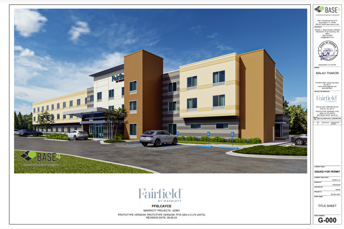 Rendering of the Fairfield by Marriott hotel slated for