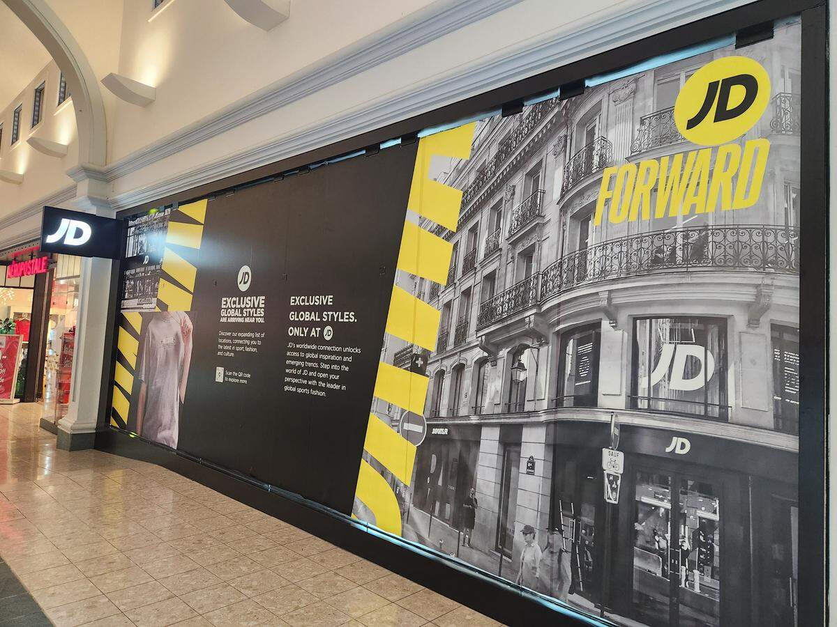 A JD Sports store is being prepped in the Columbiana Centre mall in Columbia, SC.