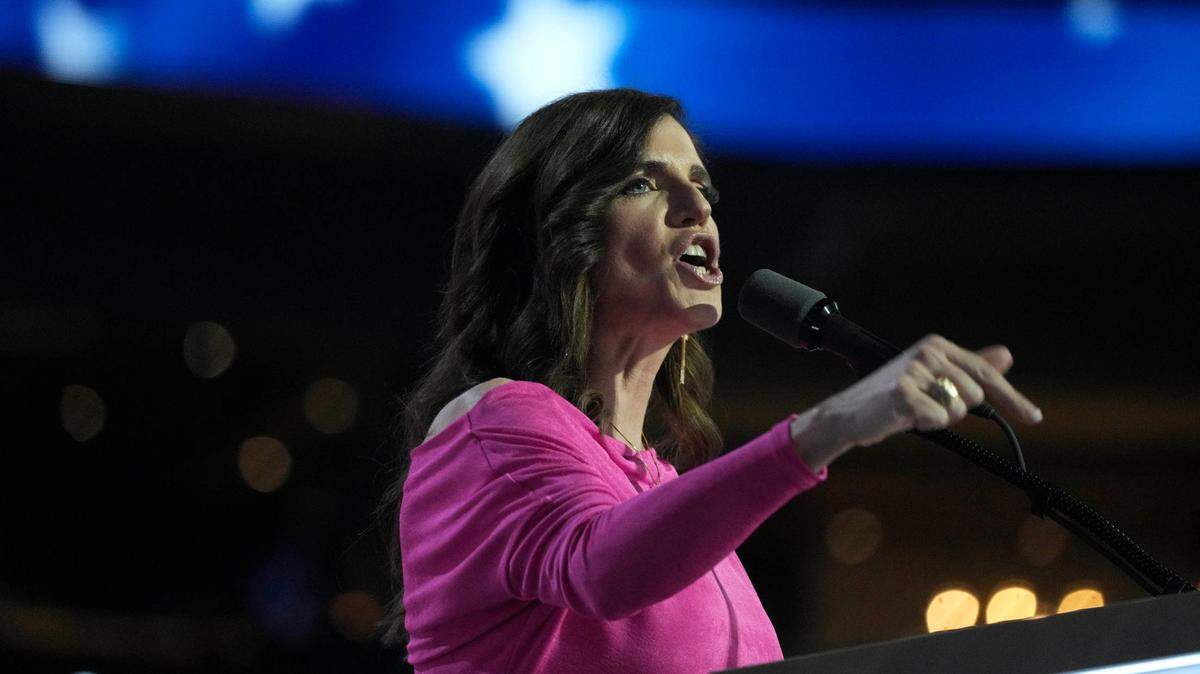 Jul 17, 2024; Milwaukee, WI, USA; Rep. Nancy Mace, R-S.C., speaks during the third day of the Republican National Convention at Fiserv Forum. The third day of the RNC focused on foreign policy and threats. Mandatory Credit: Mike De Sisti-USA TODAY