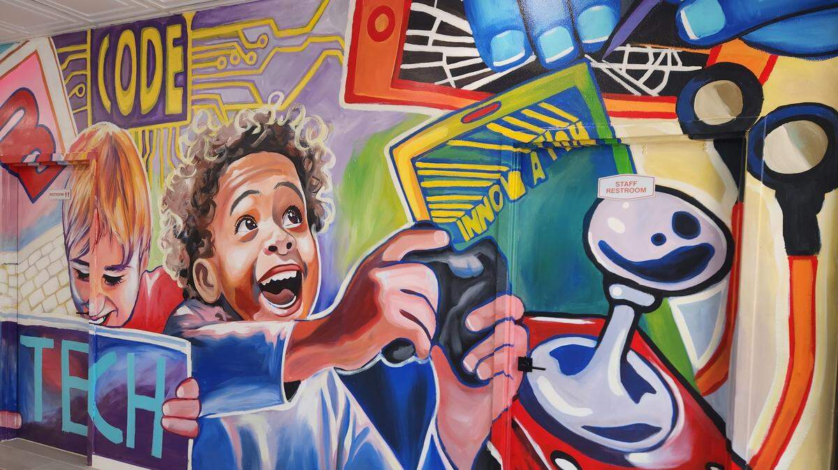 Gadgetboy, a shop that sells computers and other tech gear, has opened at 2822 Devine St. in Columbia. This mural is located in the shop.