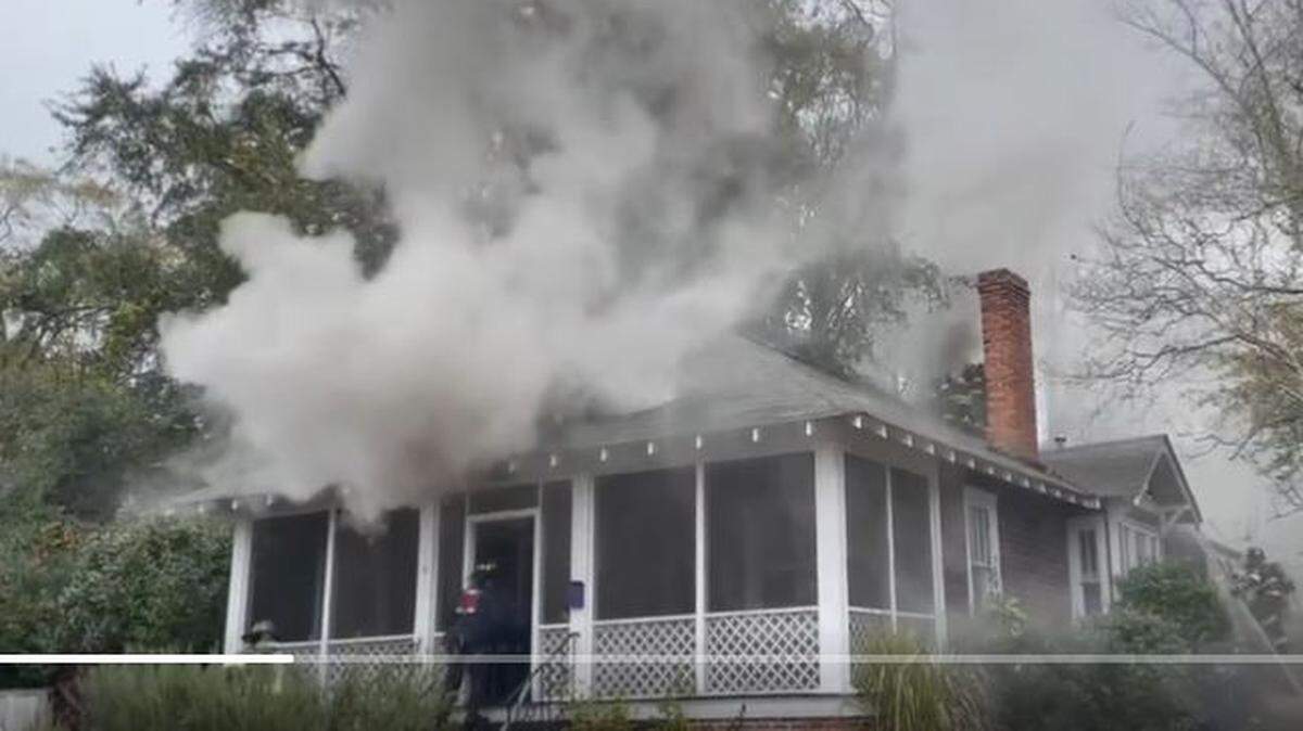 The Columbia Fire Department responds to a burning building.