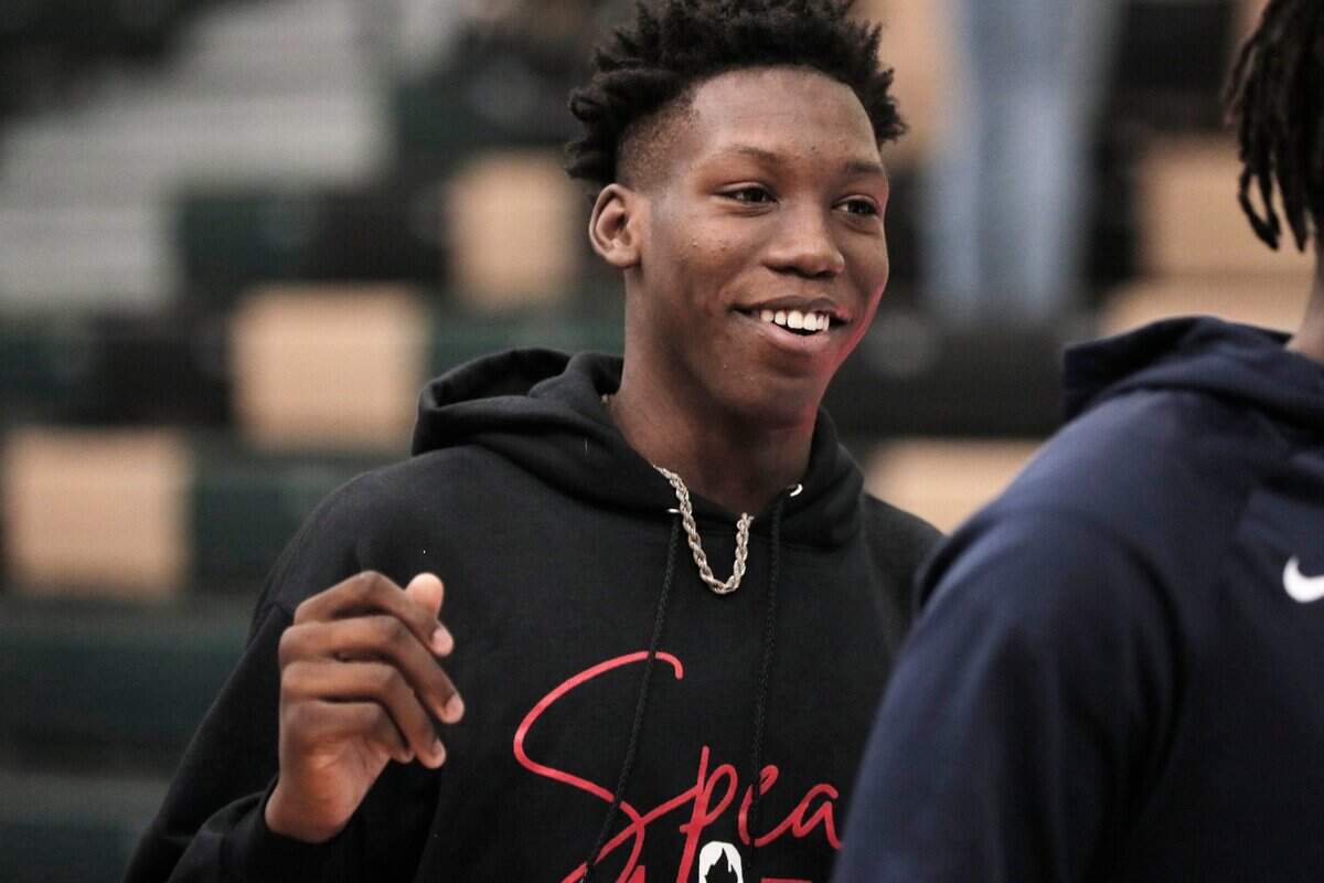 Jazian Gortman congratulates Carmel Christian on their victory over Keenan in the Chick-Fil-A Classic at River Bluff High School on Wednesday, December 29, 2021. Gortman bypassed his senior year of high school at Keenan to play professionally for Overtime Elite.