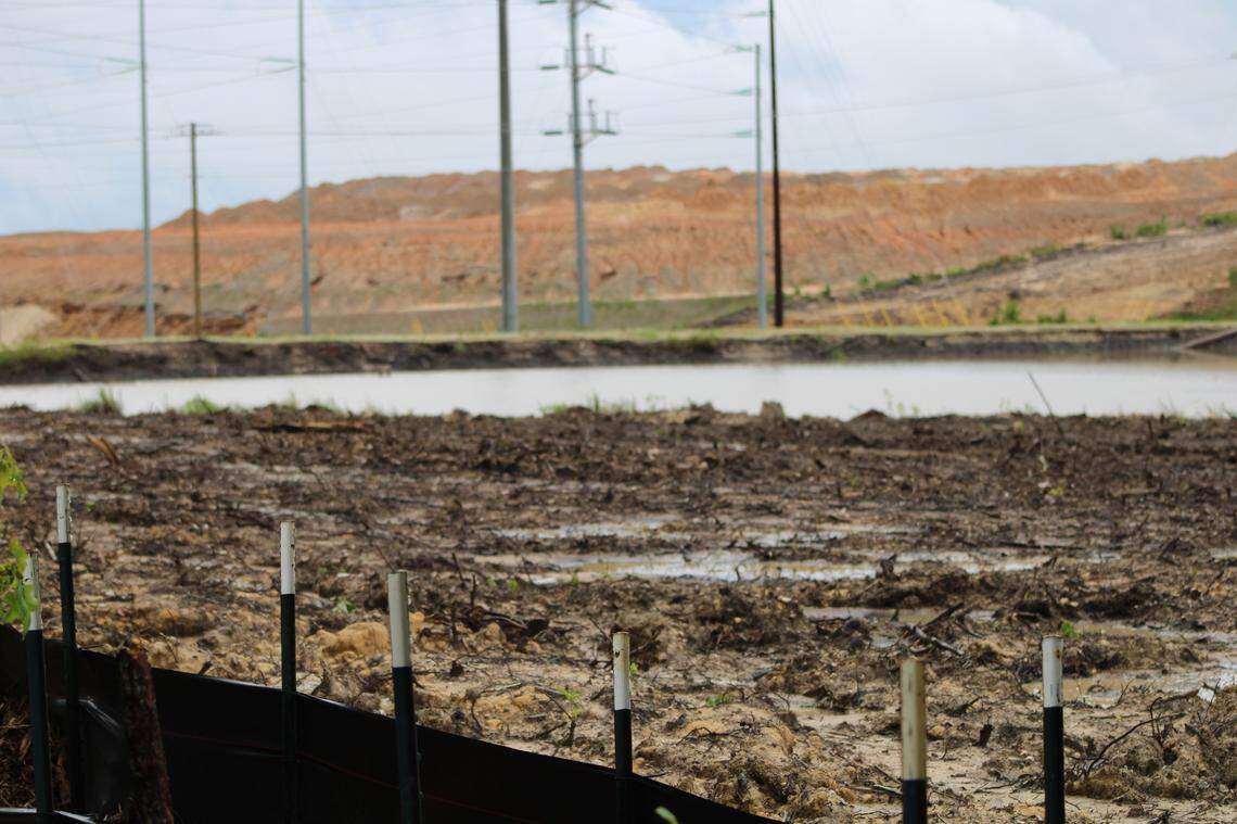 View of clearing work at the Scout Motors electric vehicle site in June 2024. Scout is a major economic development prize for South Carolina, but the project has been beset with concerns about sediment polluting creeks while work is underway. The massive project is just outside Blythewood in northern Richland County.