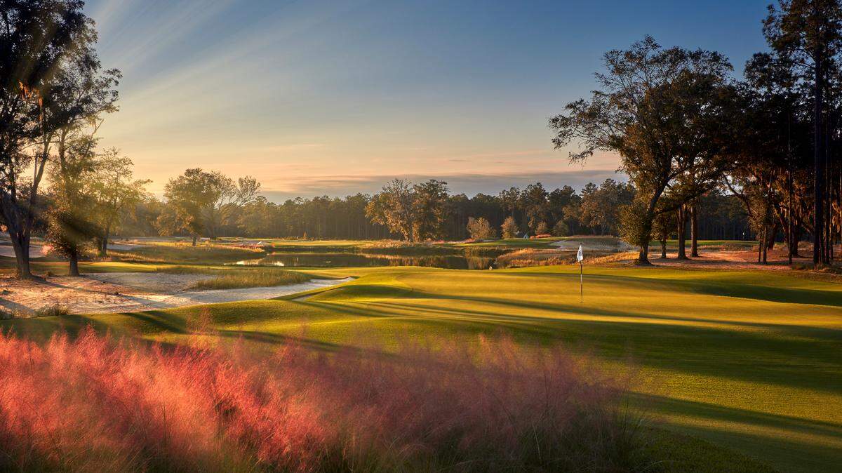 The view from behind the No. 3 green at the Congaree Golf Club in Ridgeland, South Carolina.