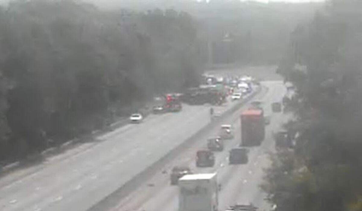 All of the lanes on a highway in Lexington County were blocked after a crash.