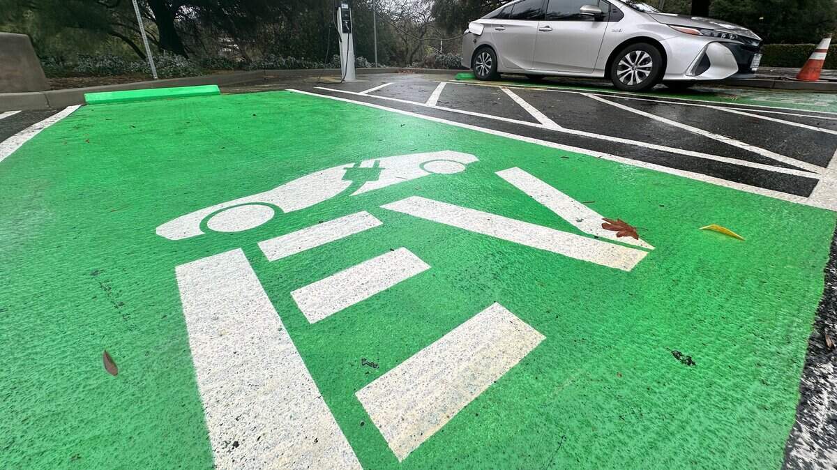Electric vehicle charging is available at the Thousand Oaks Transportation Center on Monday, Feb. 5, 2024. The County of Ventura plans to build east and west county charging centers paired with solar and battery storage to provide first responders and the public with EV charging during grid outages and emergency events.