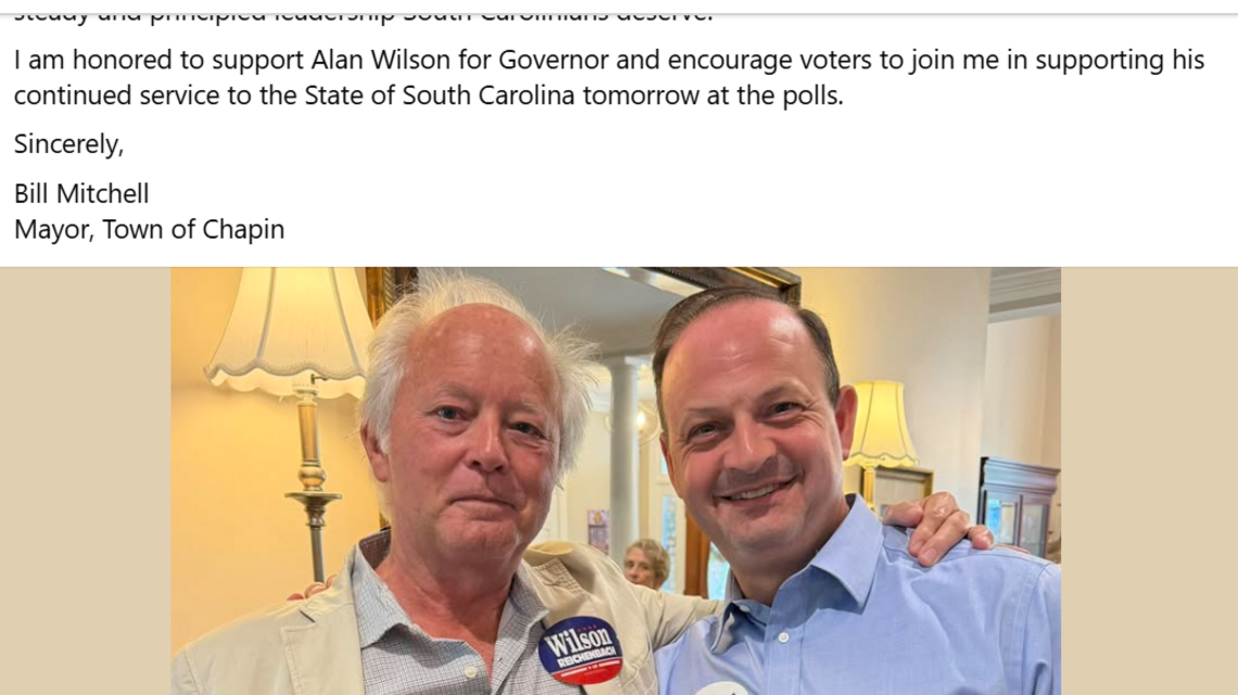 SC mayor posted, then deleted, Alan Wilson endorsement on town’s Facebook page