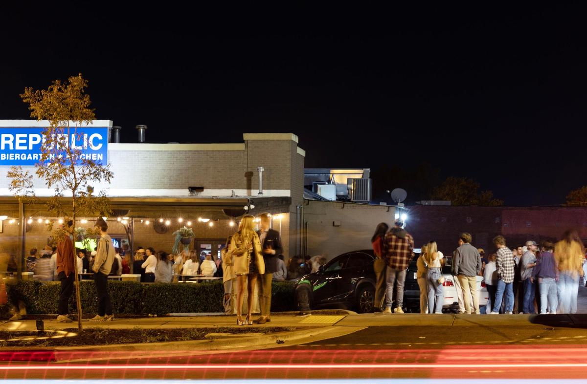 Students, locals and visitors walk from club to club in the Vista neighborhood in Columbia, South Carolina on Friday, November 18, 2022. Students and business owners have noticed a shift in Colubmia’s nightlife scene.