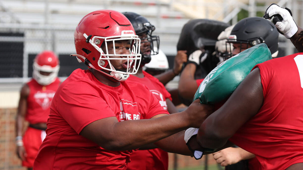 Blake Franks of Greenville High School runs drills during the Shrine Bowl Combine at Brookland-Cayce High School in Cayce on Saturday, July 15, 2023.