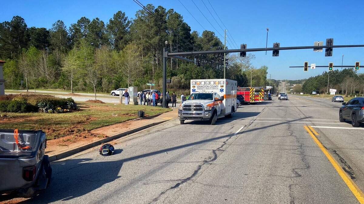 An ambulance responds to a crash in Lexington.
