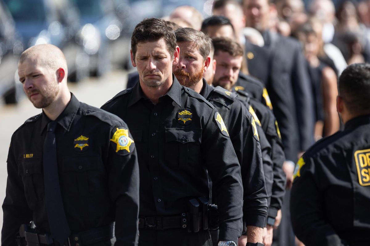 Law enforcement, first responders and family attend a funeral for Richland County Sheriff’s Department Deputy Jacob Salrin on Thursday, October 5, 2023