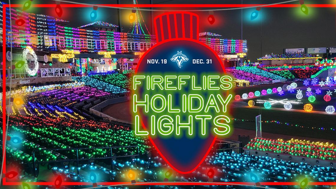 The Columbia Fireflies will hold the Fireflies Holiday Lights event Nov. 19 through Dec. 31 at Segra Park at the BullStreet District.
