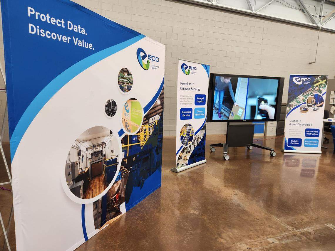 EPC, Inc., a company that refurbishes and disposes of IT equipment, operates at 1326 Bush River Road in Columbia, in a former Walmart store.