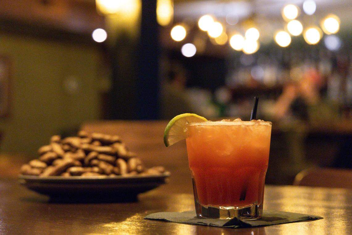 The Hoot, a bar and restaurant, on Wednesday, January 31, 2024. The Hoot sells “incidentally” vegan food, and has a rotating selection of seasonal cocktails.