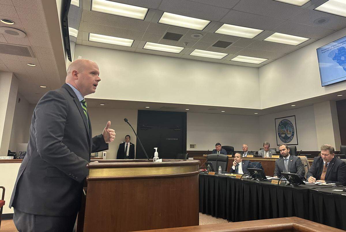 South Carolina Department of Transportation Secretary Justin Powell briefs a House ad hoc committee on funding challenges for infrastructure improvements on Dec. 2, 2025.