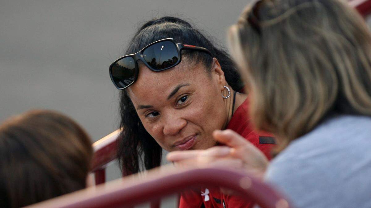South Carolina basketball coach Dawn Staley is a regular at South Carolina home softball games