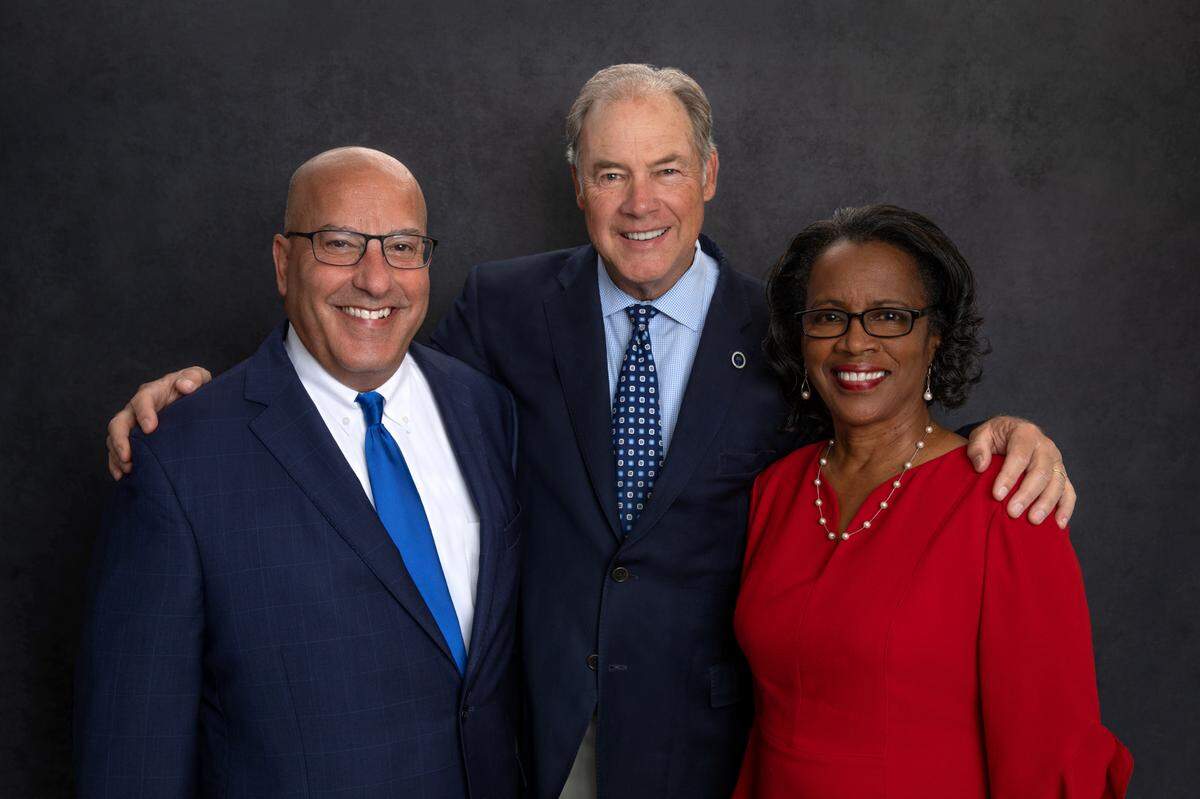 From left to right: Stan Tzouvelekas, Christian Learning Centers of Greenville County board chairman; state Rep. Mike Burns, R-Greenville; Janice Butler, Christian Learning Centers chief executive officer