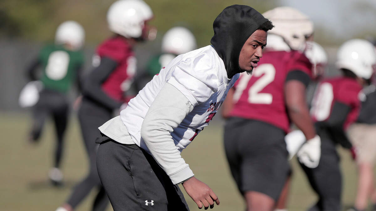 South Carolina’s Jordan Strachan during 2023 spring practice.