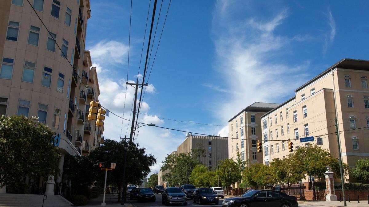 The southern stretch of Main Street in Columbia, South Carolina on Friday, August 5, 2022.