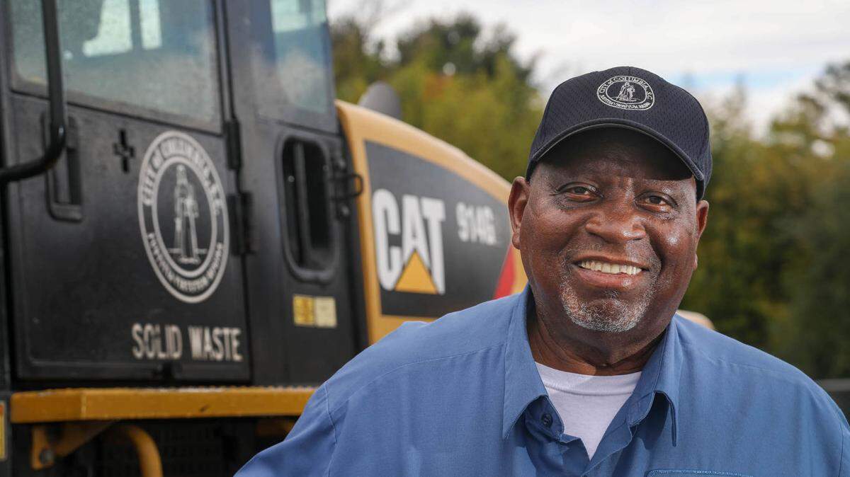Oscar Davis started working for the City of Columbia when he was 17 years old. He was recently honored for 50 years of service as an operator, driving machinery.