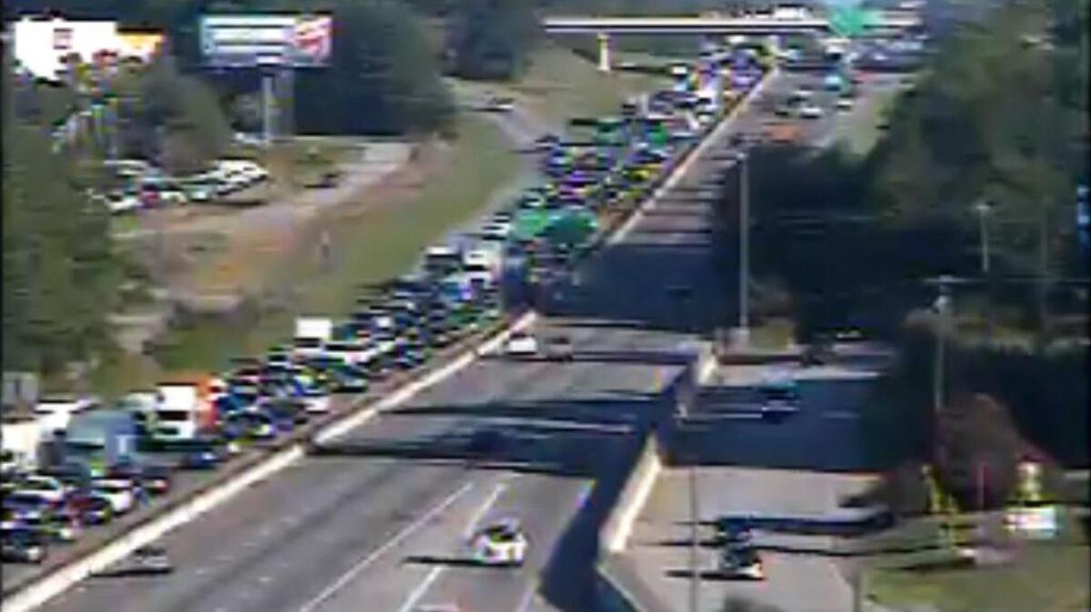 An SCDOT web camera on Interstate 26 near the site of a wreck Tuesday morning is causing traffic delays.