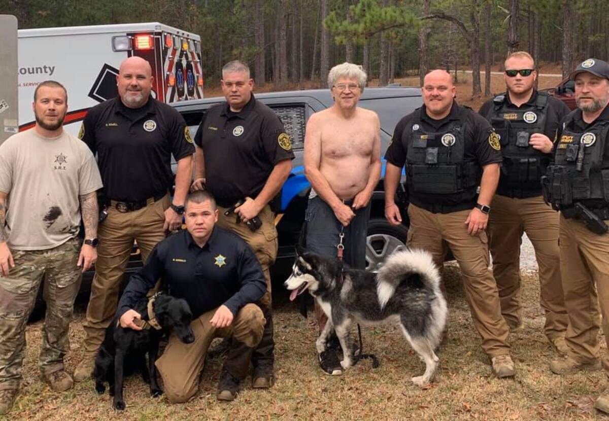 A man who went searching for his missing dog in a South Carolina state park got lost in the thick brush and his shirt and pants were torn to shreds before he was rescued by the Kershaw County Sheriff’s Office.