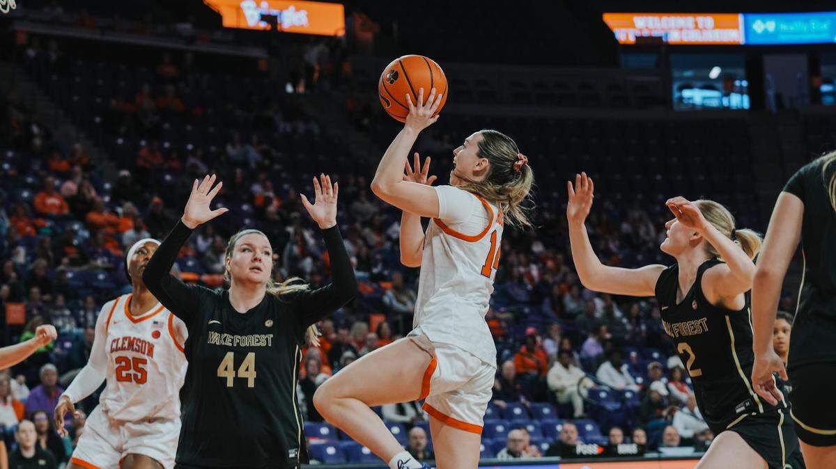 Clemson women’s basketball guard Rachael Rose (14) is one of three double-digit scorers for a Tigers team that’s already bested last year’s ACC win total.