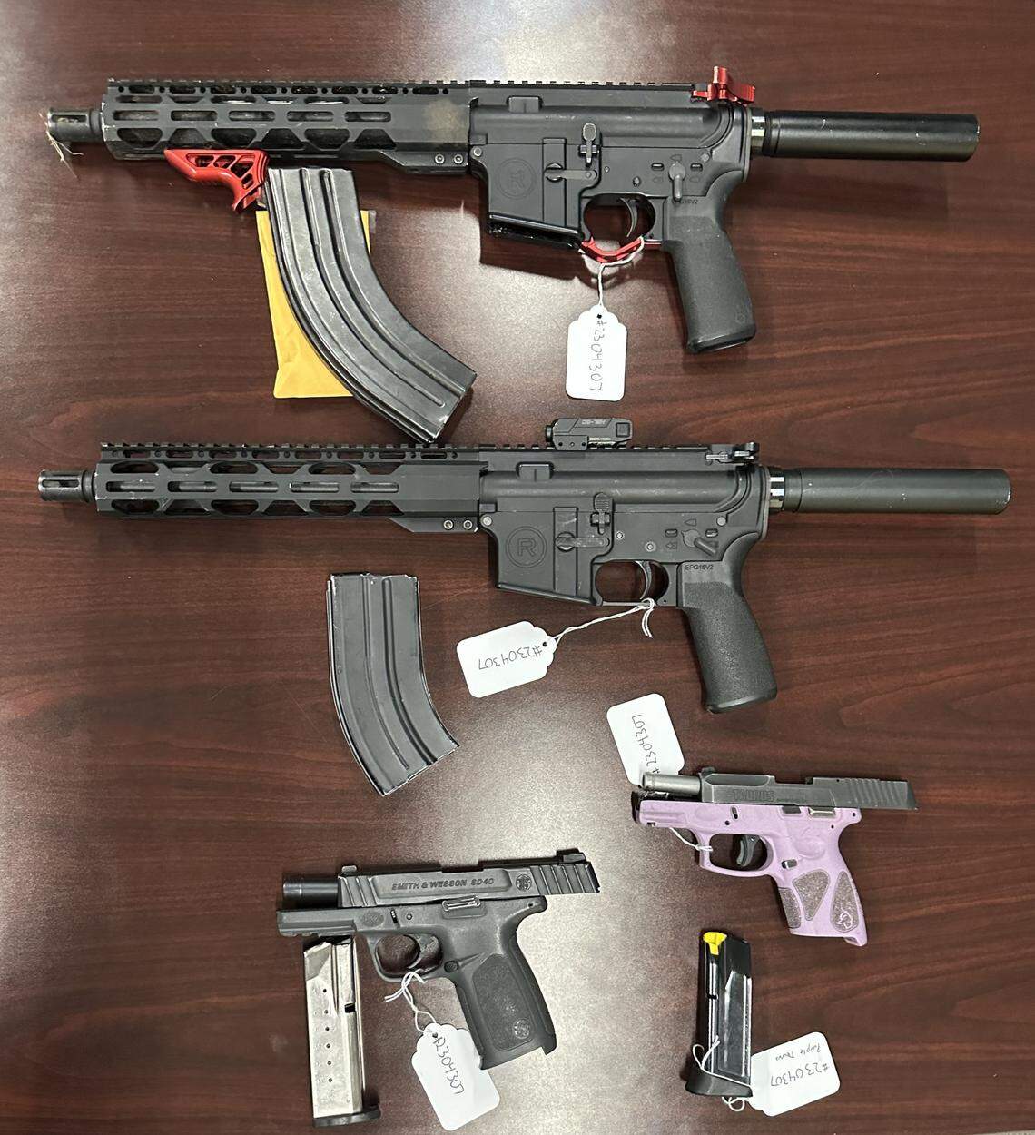 Weapons were recovered following an attempted traffic stop and chase.