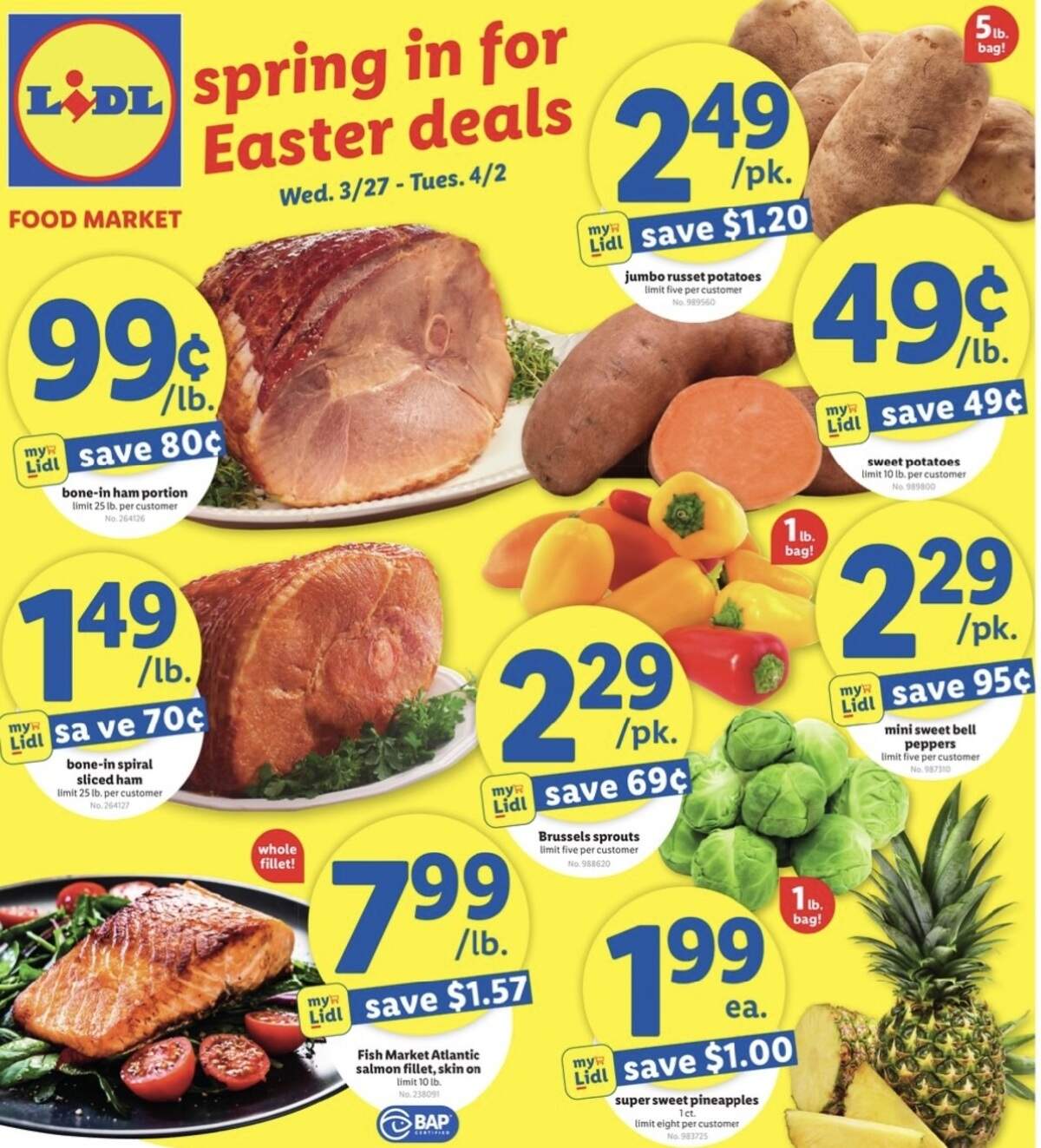 An advertisement for Easter food deals at Lidl.