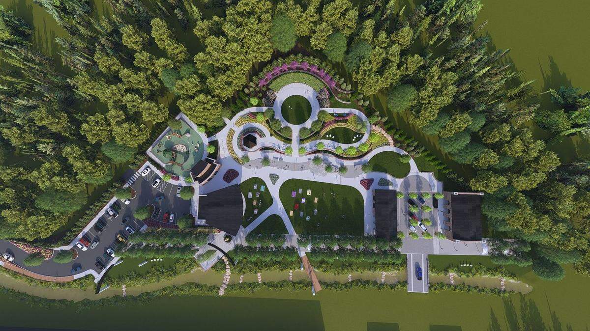 A rendering of the plans for Forest Acre’s Mall Park and Amphitheater at the old Richland Mall site.