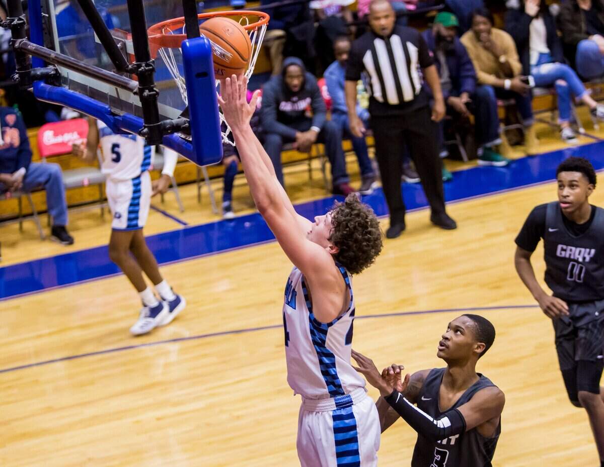 Dorman Cavaliers PJ Hall (24) photos over Gray Collegiate War Eagles Jalil Robinson (3) during the 2018 Chick-fil-A Classic at Richland Northeast High School.