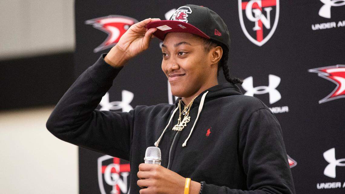 Ashlyn Watkins commits to play basketball at the University of South Carolina at Cardinal Newman School on Wednesday, November 17, 2021.