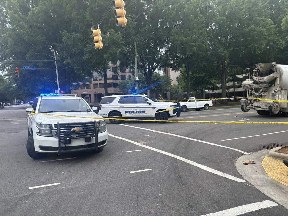 Members of the Columbia Police Department respond to a crash.
