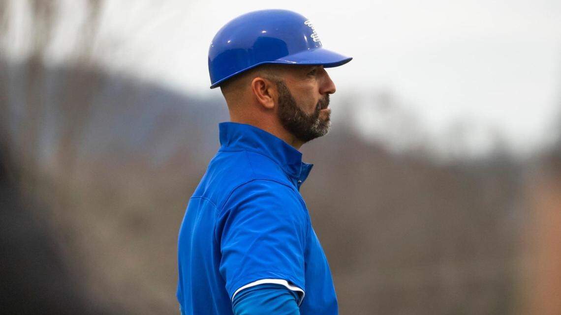 Limestone head baseball coach Brett Harker