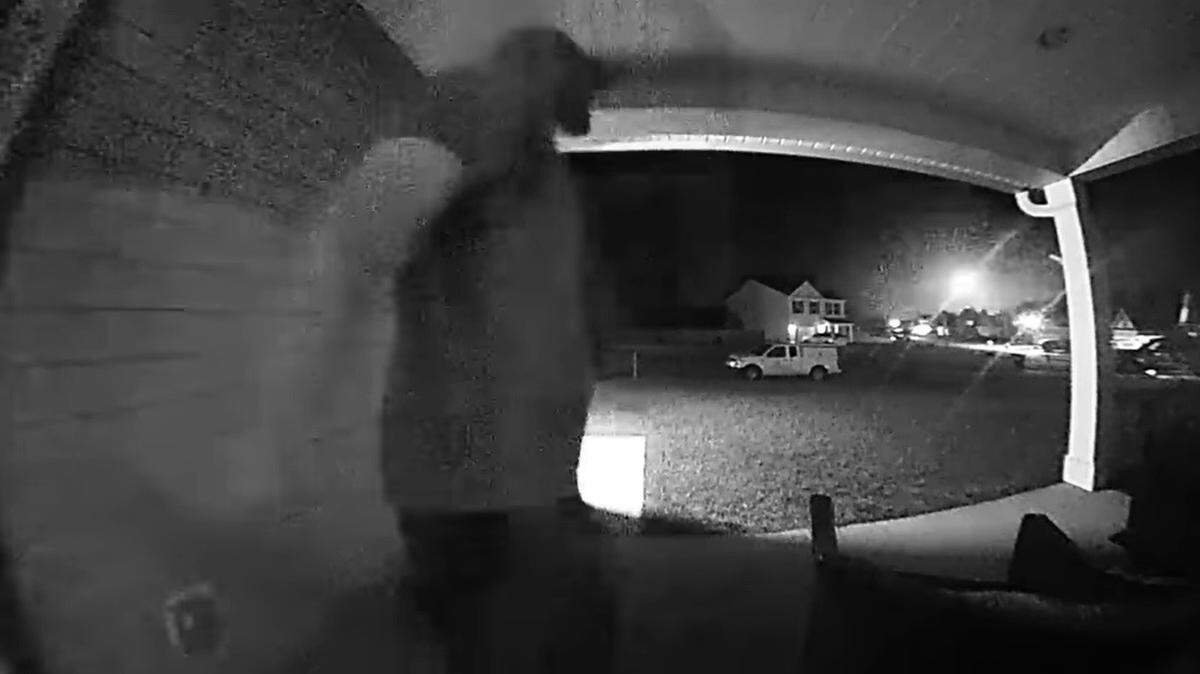Jamie Dalton steps outside his Lexington home on a Sunday night, triggering his doorbell camera to record a meteor flying by his neighbohood.