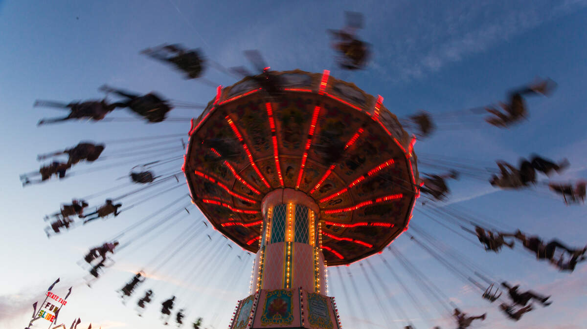 People enjoy a ride at the South Carolina State Fair.
