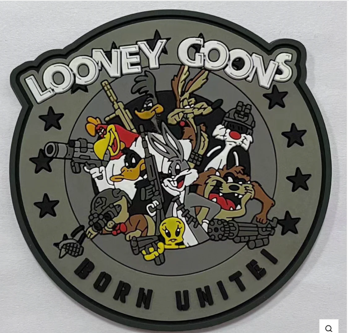 Born United sells t-shirts and patches bearing the “Looney Goons” featuring the Bugs Bunny, the mascot of Looney Tunes trademark holder, Warner Bros.