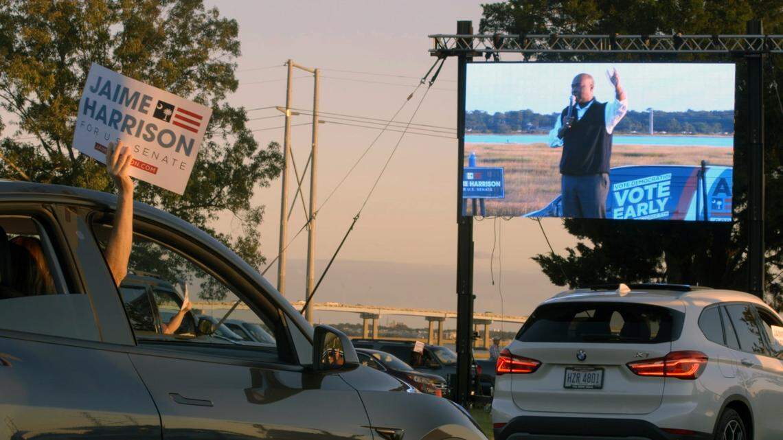 Voters turn out in support of Jamie Harrison, who challenged U.S. Sen. Lindsey Graham in 2020.