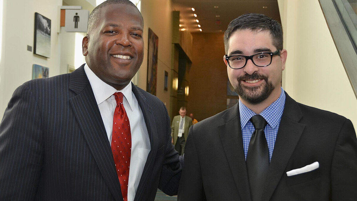 Columbia Mayor Steve Benjamin and Michael Wukela