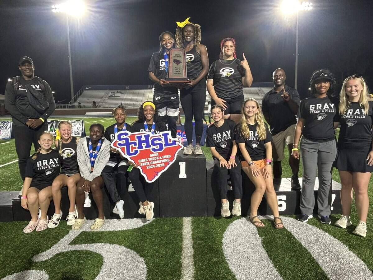 Gray Collegiate girls won the 2025 SCHSL Class 4A track and field championship on May 16, 2025.