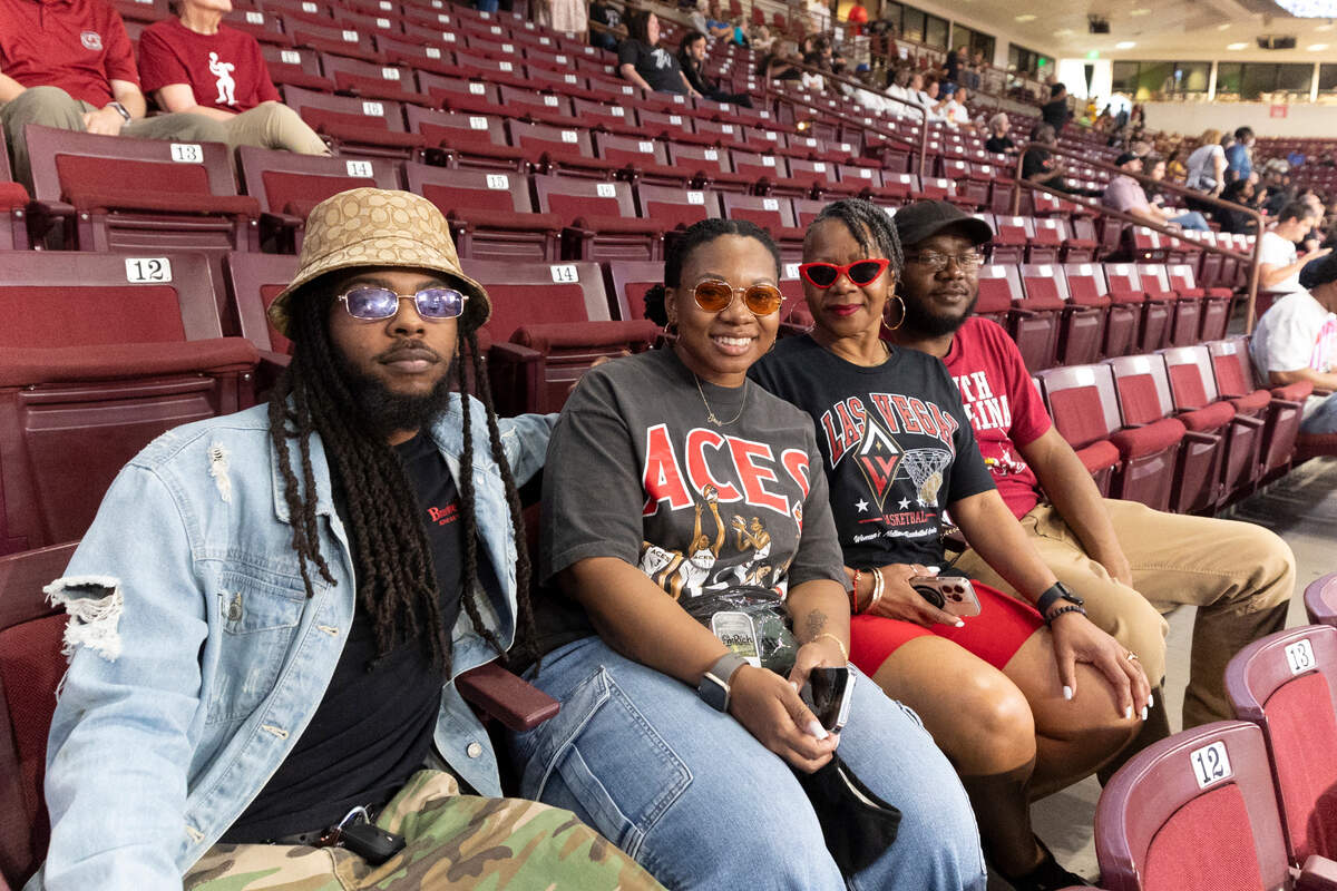 Tre Smithson, Jireh English, Saranory Scipio and Derrick English came to the Colonial Life Arena to support A’ja Wilson and the Las Vegas Aces.