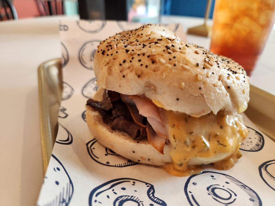 The Back in the Game bagel at Stacked in Columbia.