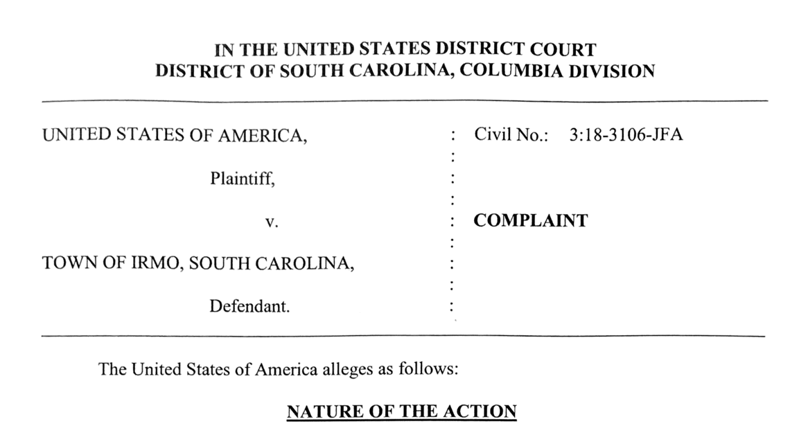 Town of Irmo ‘willfully’ violated disabled woman’s rights, federal lawsuit says