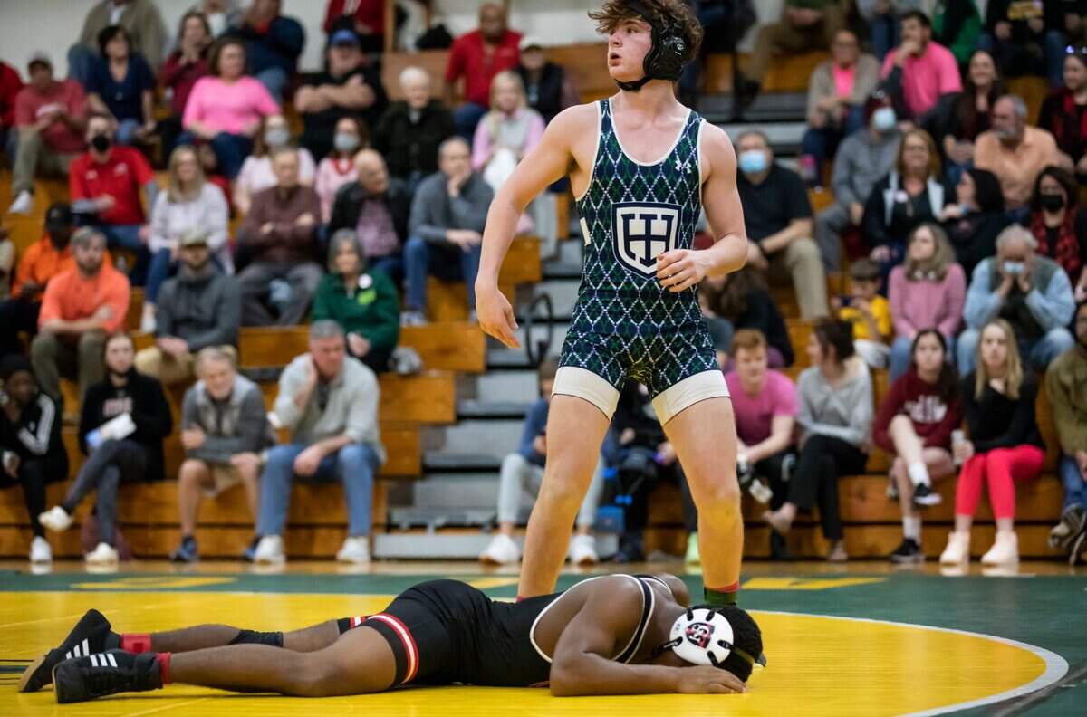 Heathwood Hall defeated Cardinal Newman and finished third in the SCISA 2022 Duals State Wrestling Tournament at Ben Lippen on Saturday, February 5, 2022.