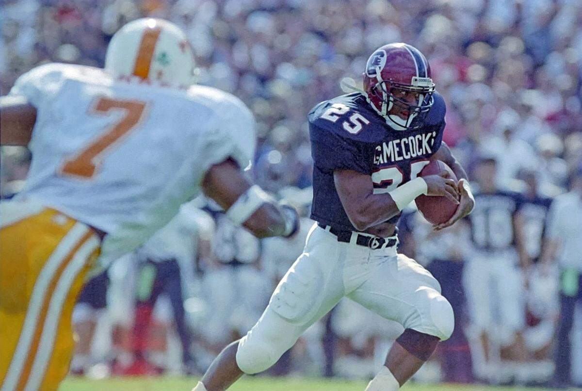 South Carolina defeated Tennessee 24-23 at Williams-Brice Stadium on Oct. 31, 1992, the Gamecocks’ first season playing football in the SEC.